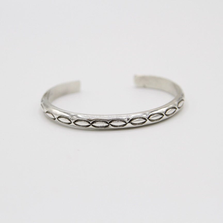 BRC Half Round Stamped Silver Cuff by K. McCrae