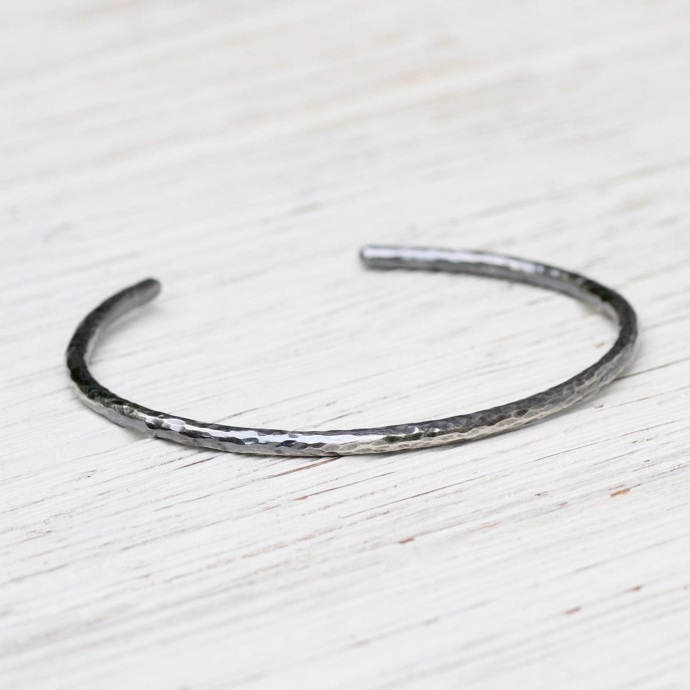 BRC Hammered Oxidized Silver Tee Shirt Cuff