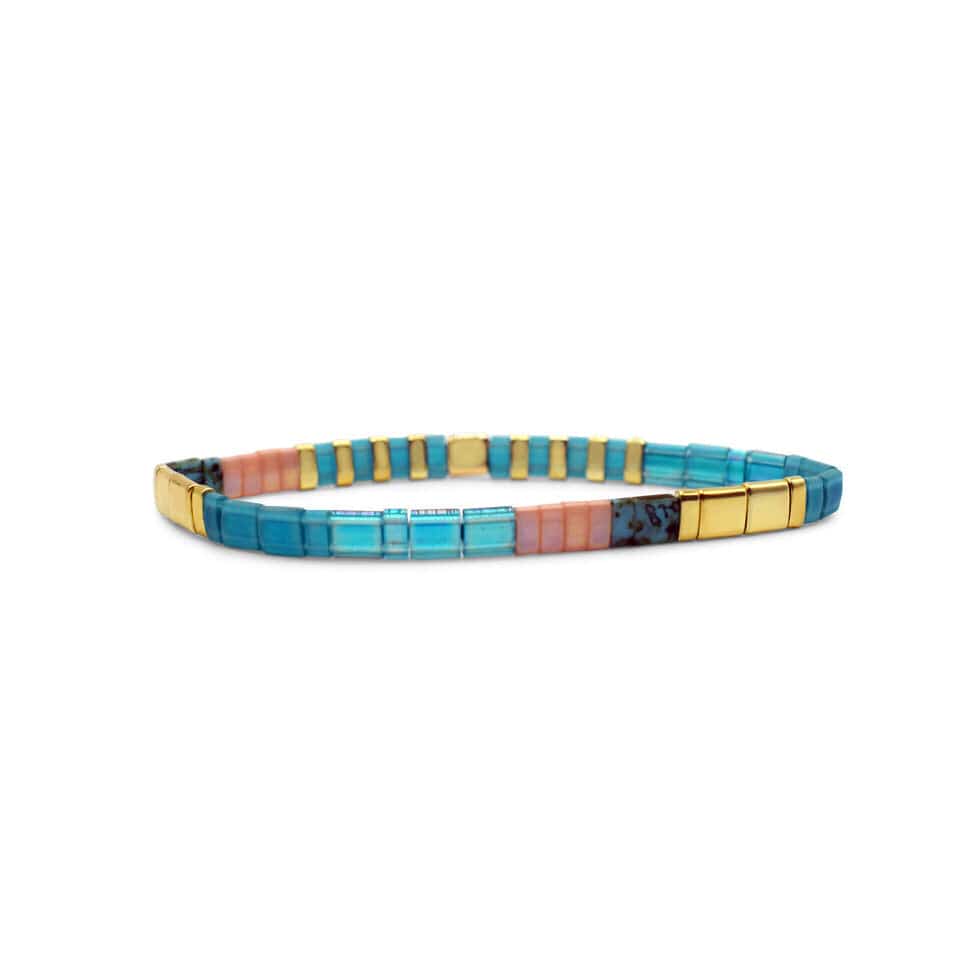 BRC Happy - Morse Code Tila Beaded Bracelet