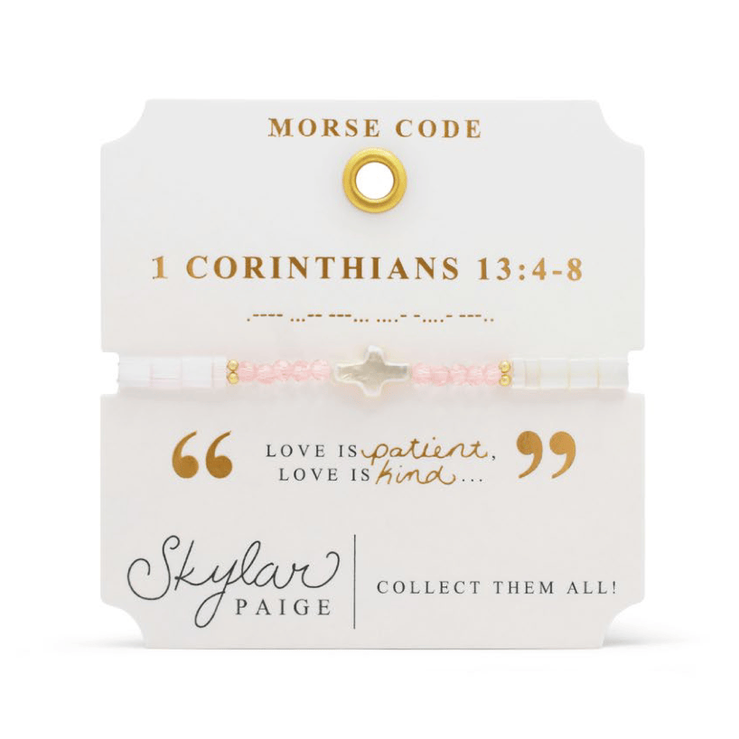 BRC Heavenly Words 1 Corinthians 13:4-8 Morse Code Bracelet