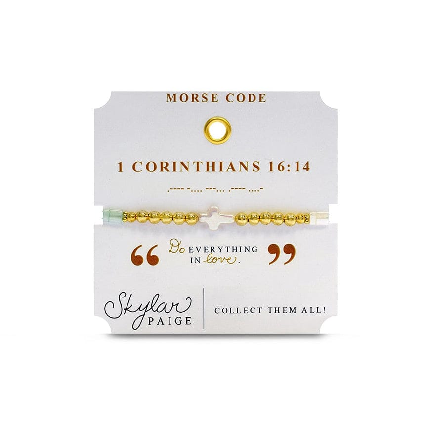 BRC Heavenly Words 1 Corinthians 16:14 Morse Code Bracelet