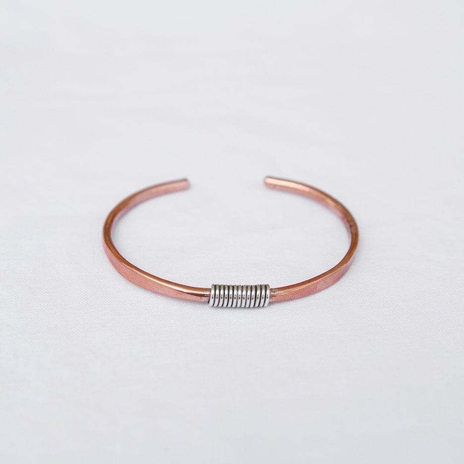 BRC Heavy Copper Cuff With Silver Wrap