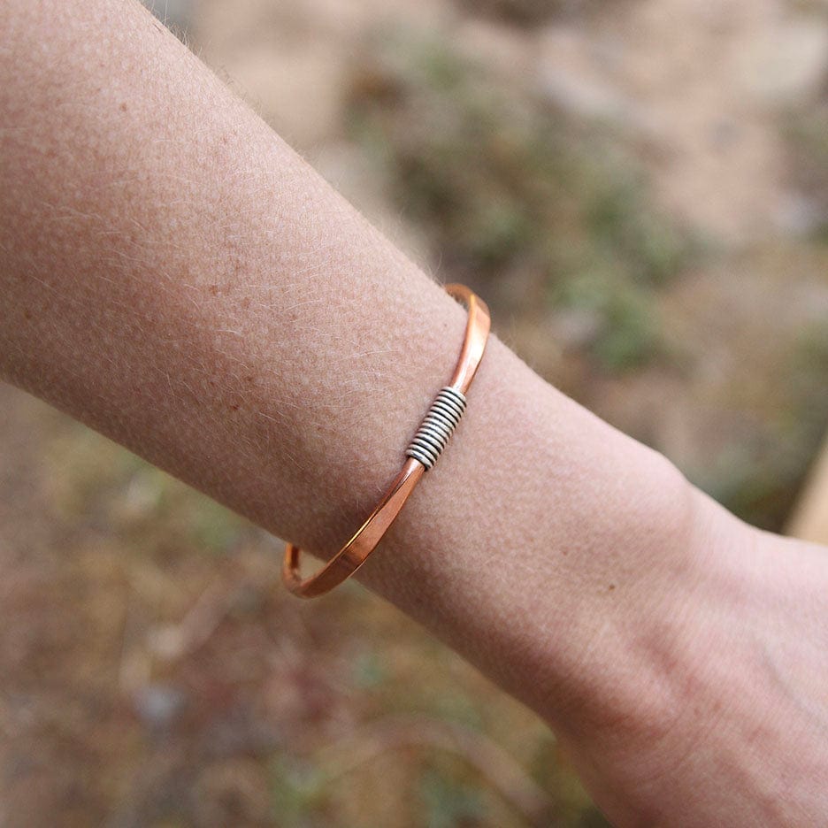 BRC Heavy Copper Cuff With Silver Wrap