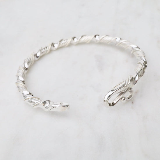 BRC Heavy Twist Sterling Silver Cuff with Snake Ends