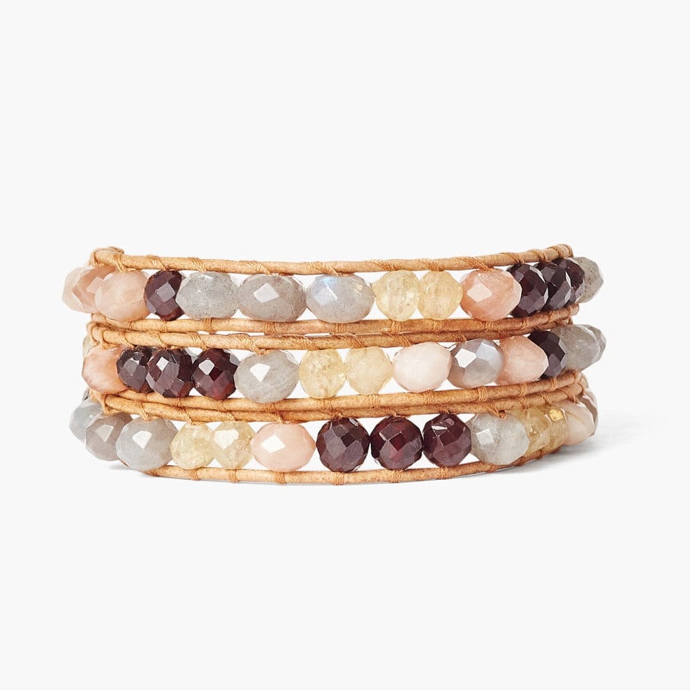 
                      
                        BRC Hematite Sunstone Mix Three Wrap Bracelet
                      
                    