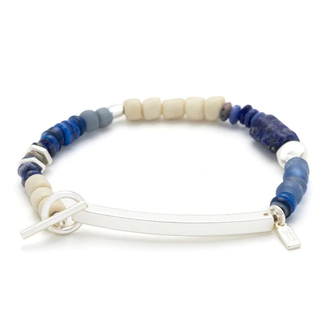 BRC Hidden Message Bracelet - Brave AF/Lapis/Silver "Y