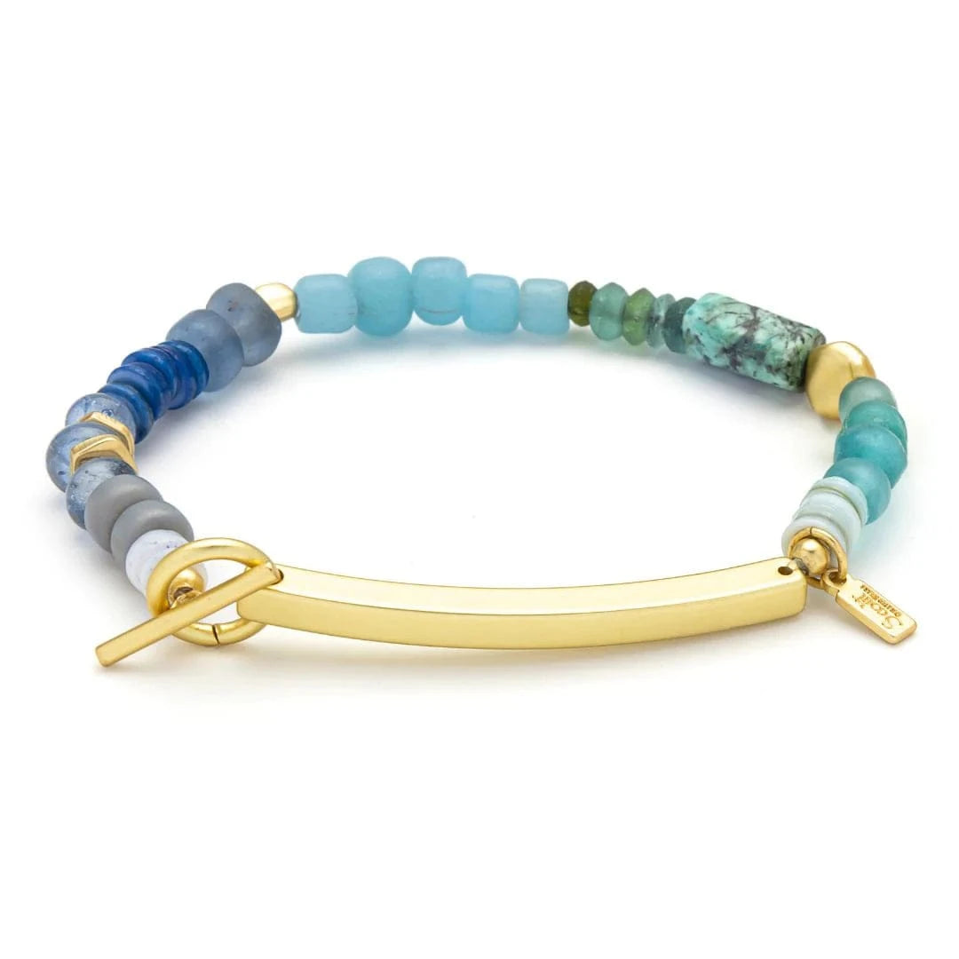 BRC Hidden Message Bracelet - Brave/African Turquoise/Gold