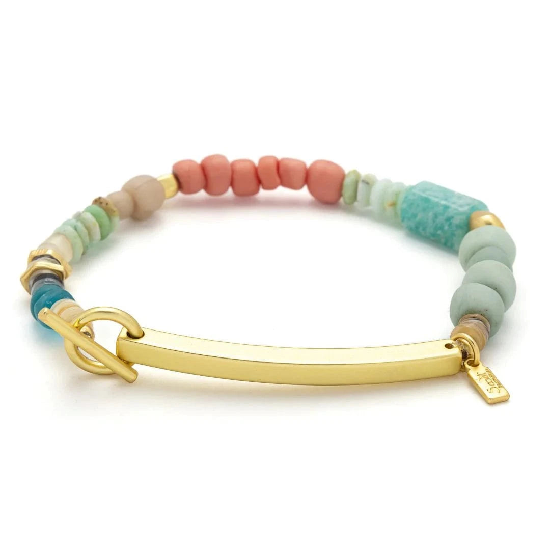 BRC Hidden Message Bracelet - Crushing It/Amazonite/Gold