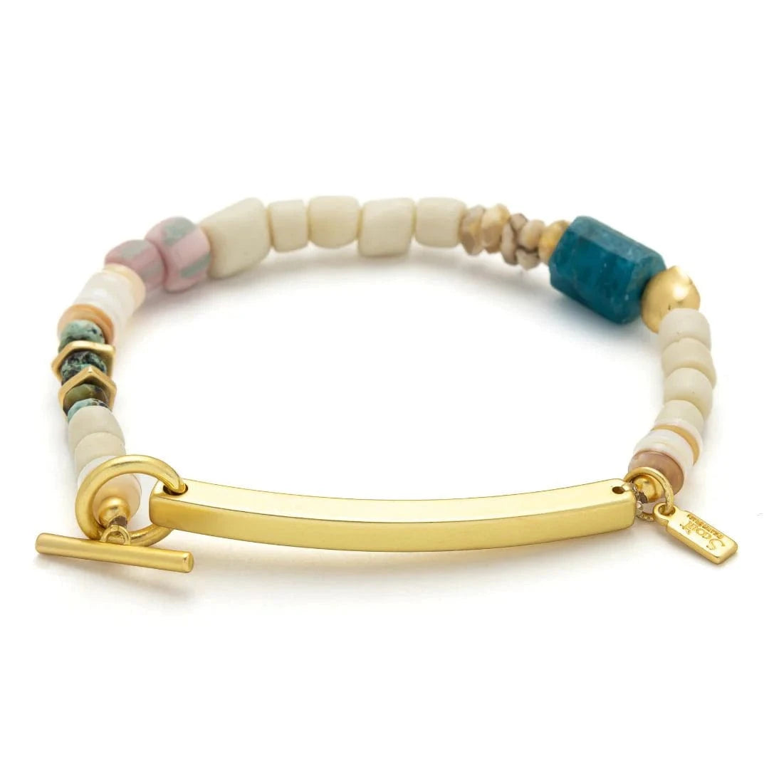 BRC Hidden Message Bracelet - F♥cking Great/Blue Apatite/Gold