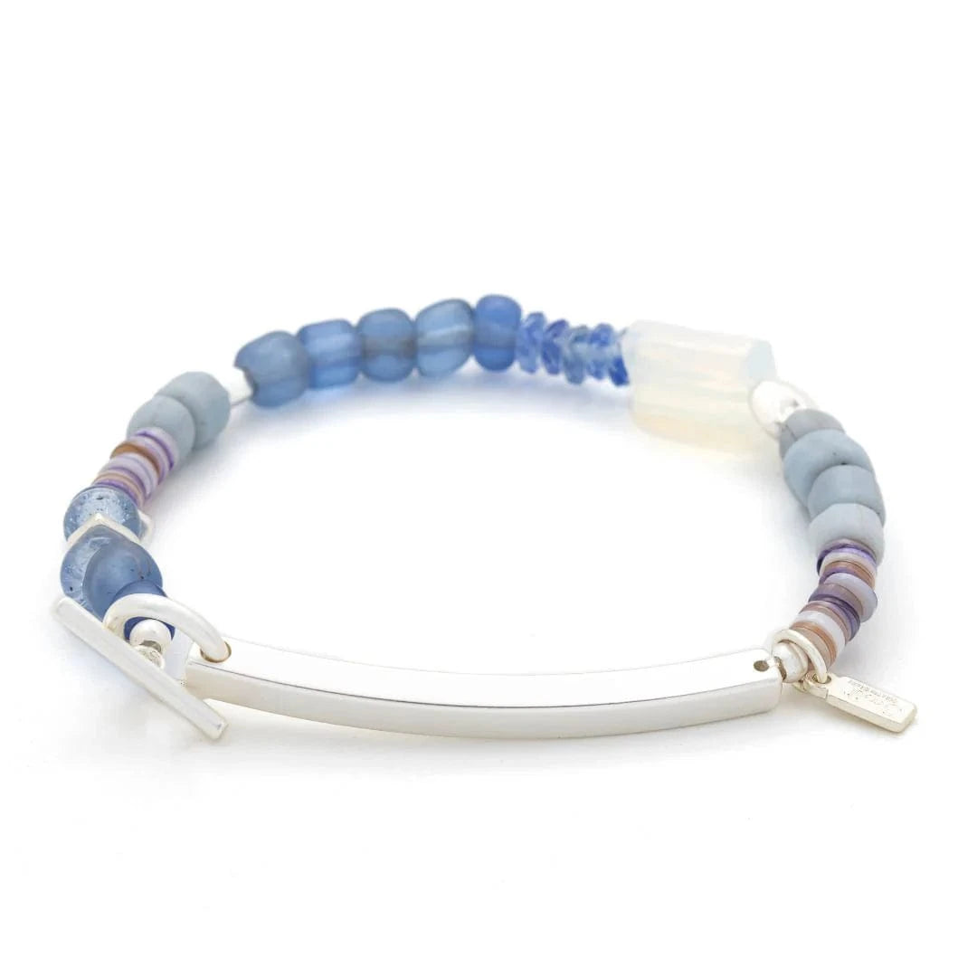 BRC Hidden Message Bracelet - Strong/Opalite/Silver " You Are Strong"