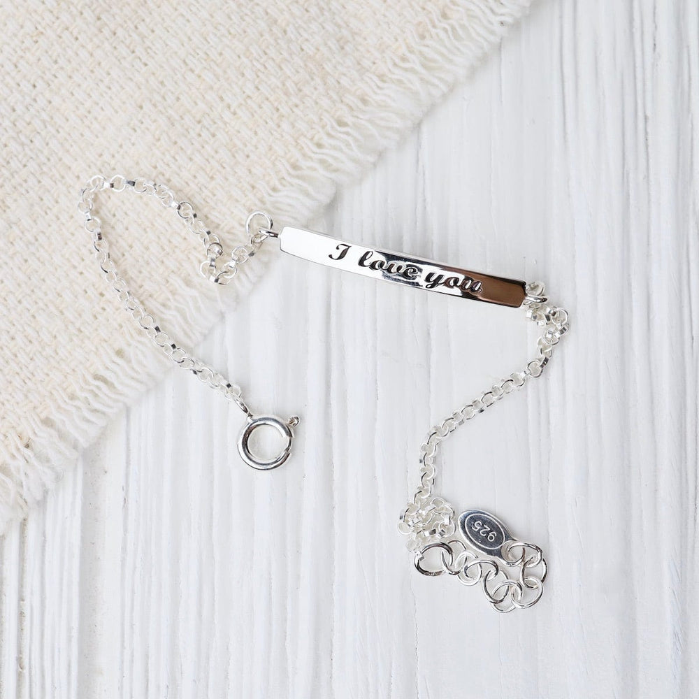 
                      
                        BRC "I Love You" Silver ID Bar Bracelet
                      
                    