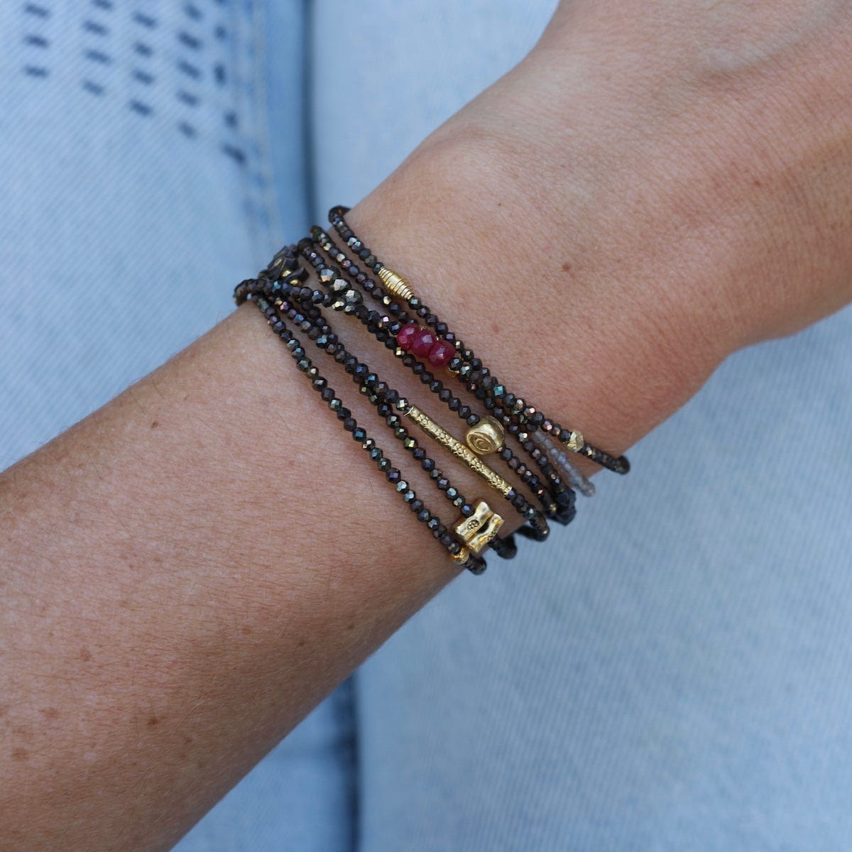 BRC Industrial Pyrite Wrap Bracelet & Necklace