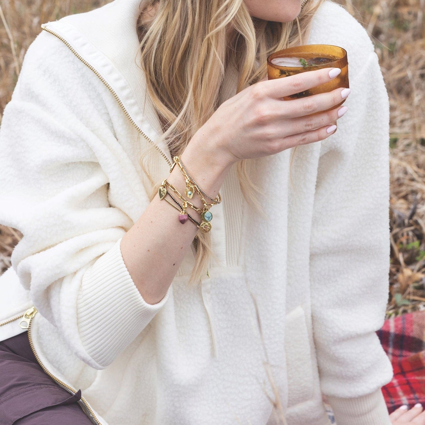 BRC Interchangeable Charm Bracelet with Blue Howlite Stone of Harmony