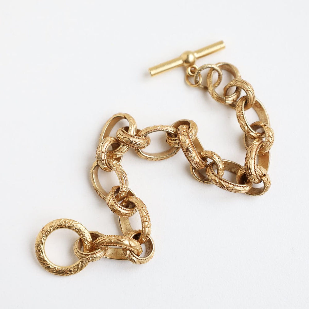 
                  
                    BRC-JM Alternating Pattern Link Bracelet - Gold Plate
                  
                