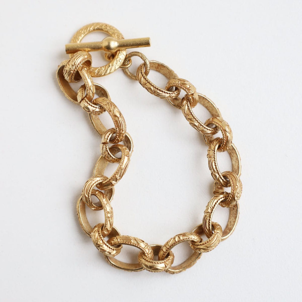 
                  
                    BRC-JM Alternating Pattern Link Bracelet - Gold Plate
                  
                