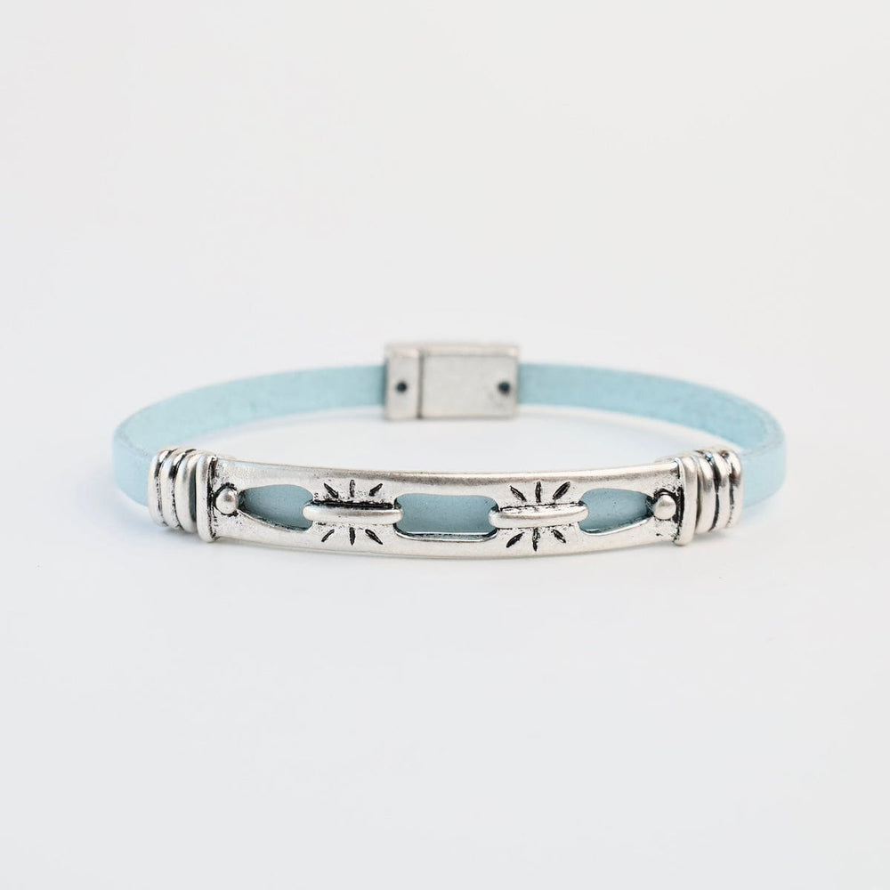 BRC-JM Antique Silver Light Blue Bracelet