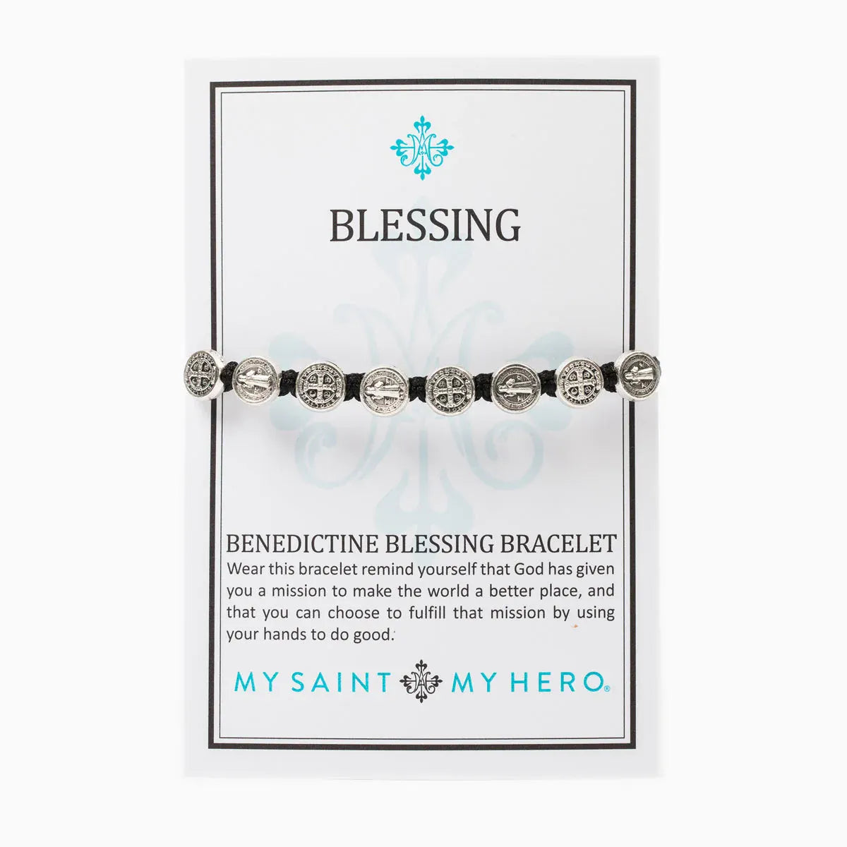 BRC-JM Benedictine Blessing Bracelet - Silver Medals, Tan