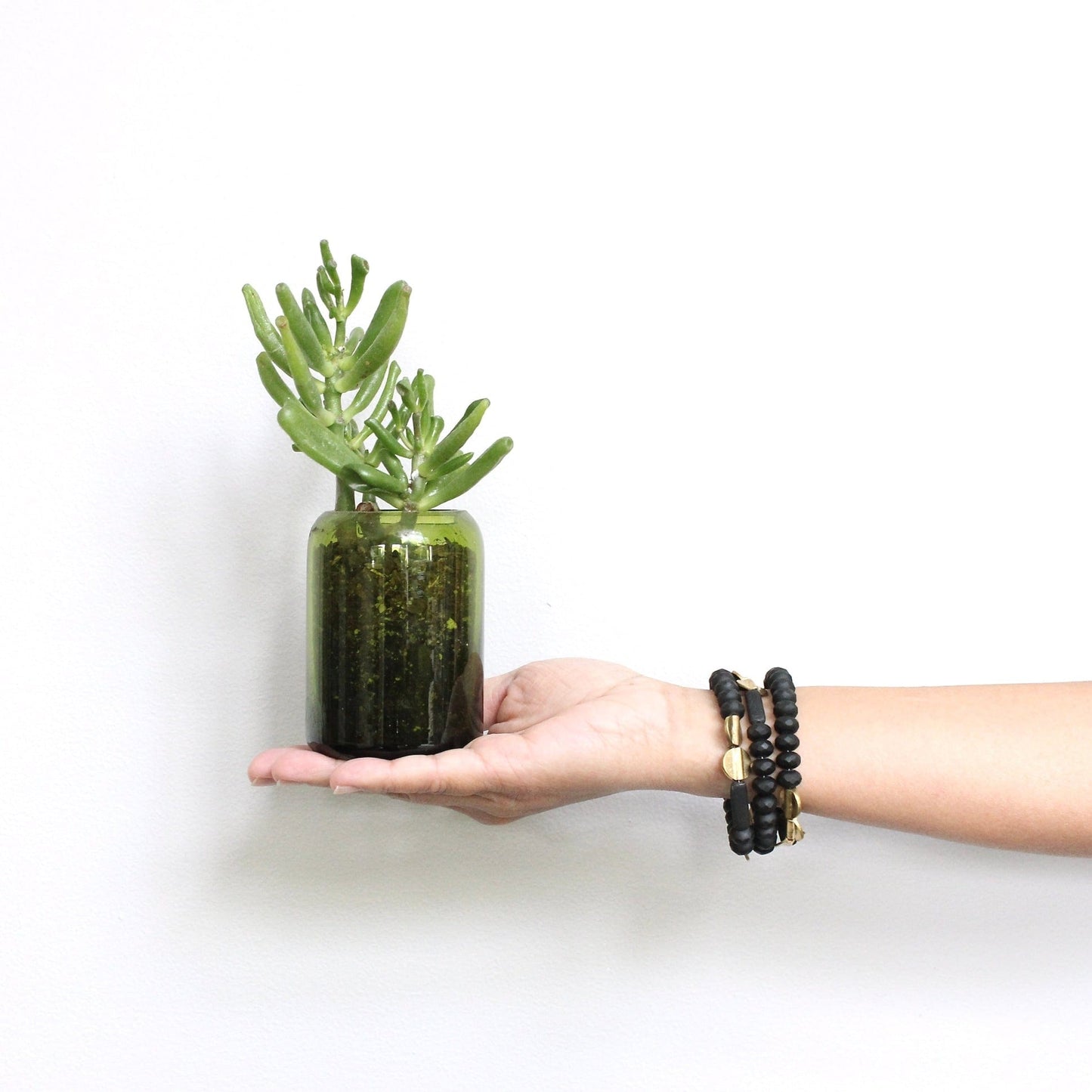 BRC-JM Black and Brass Triple Strand Bracelet