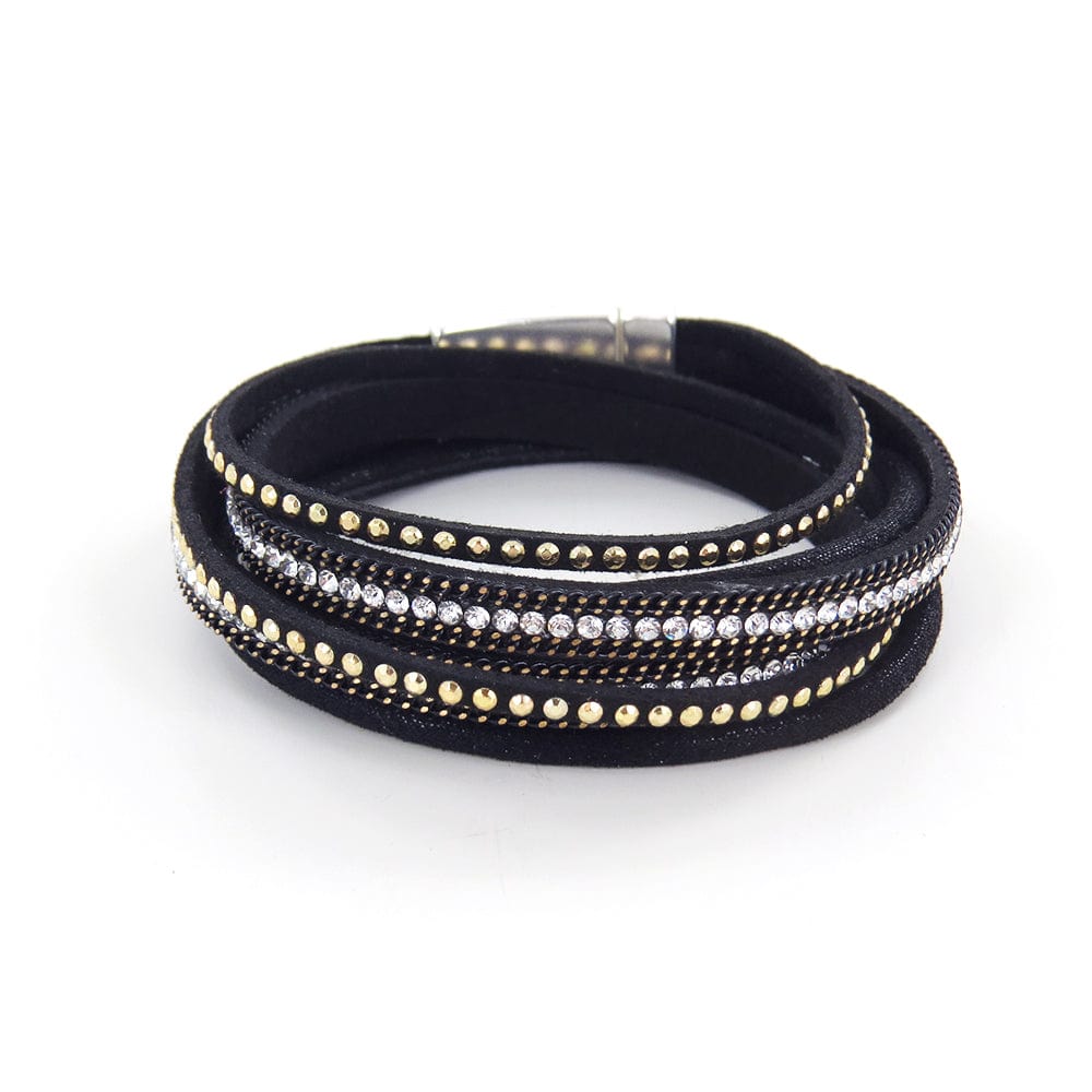 
                      
                        BRC-JM BLACK AND MATTE SILVER WRAP BRACELET
                      
                    