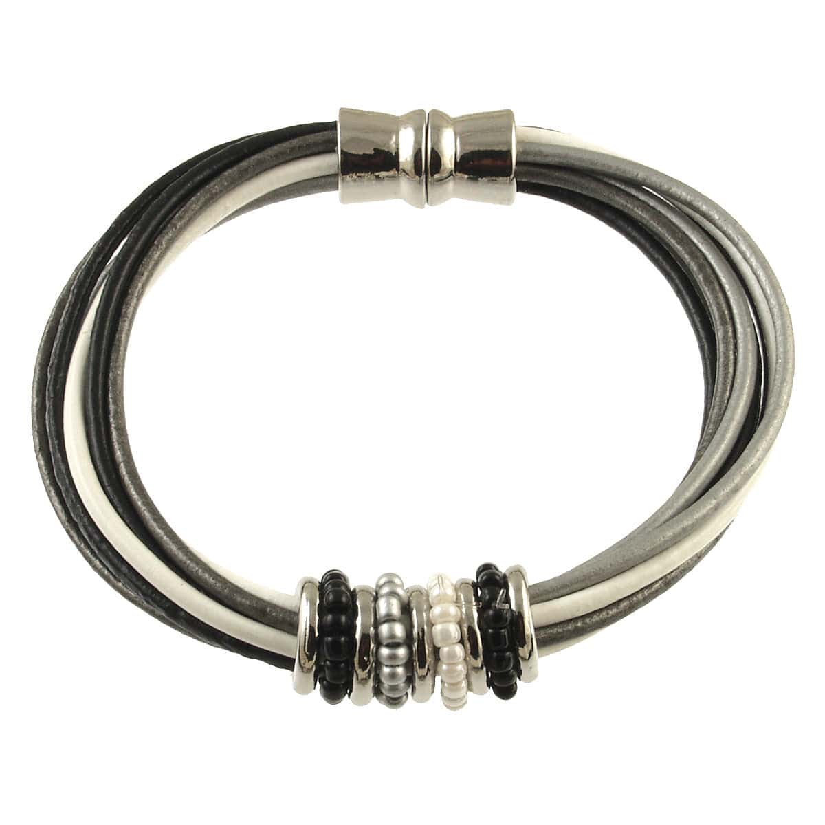 BRC-JM Black Mix Leather Bracelet