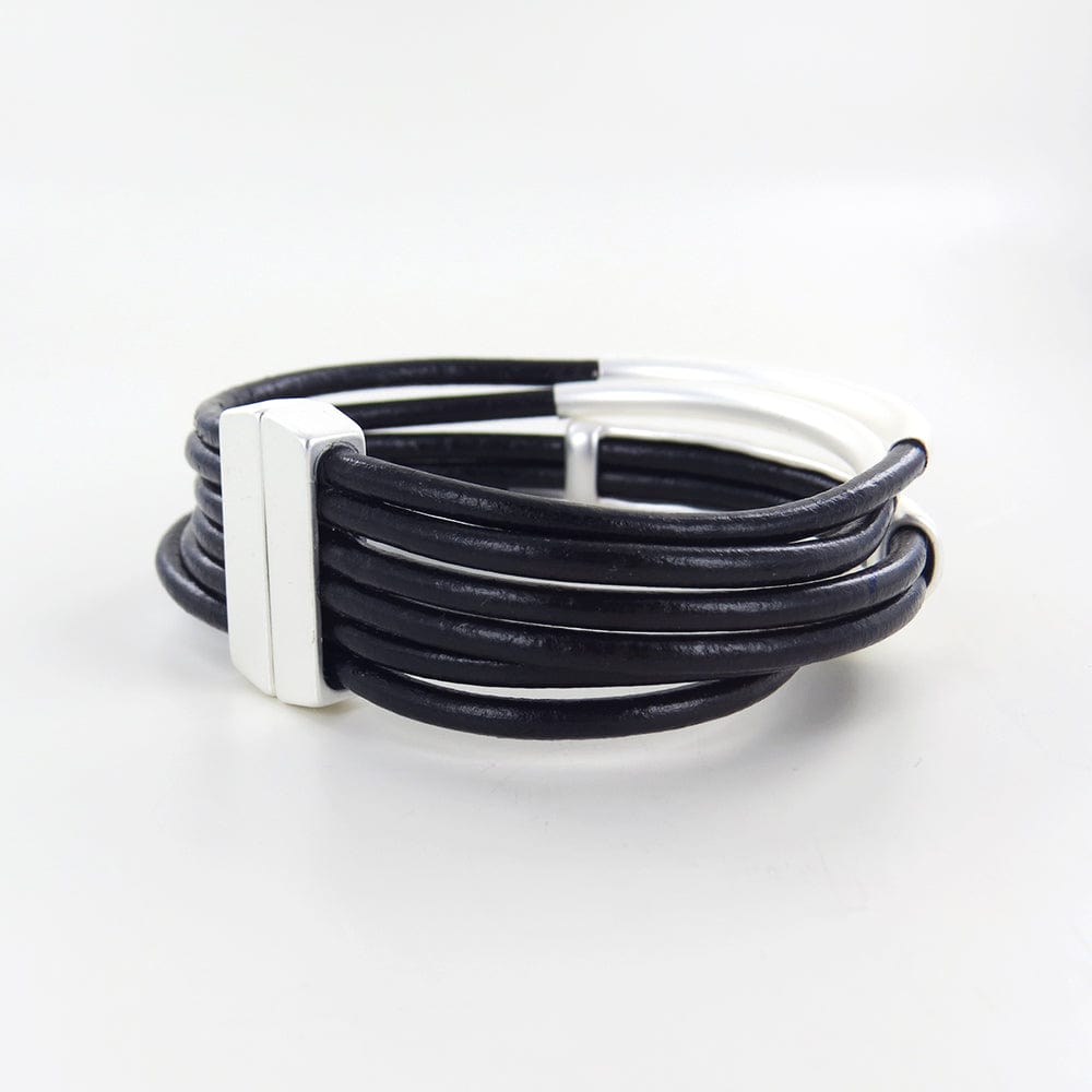 
                  
                    BRC-JM BLACK TUBE MATTE SILVER BRACELET
                  
                