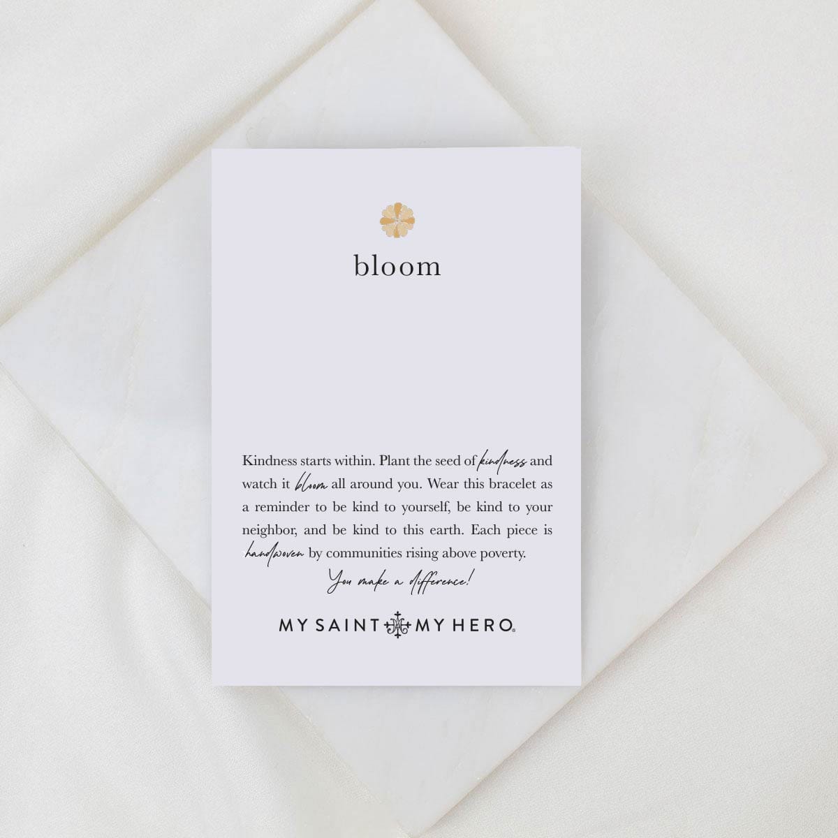 BRC-JM Bloom Bracelet - One Gold Flower - Black