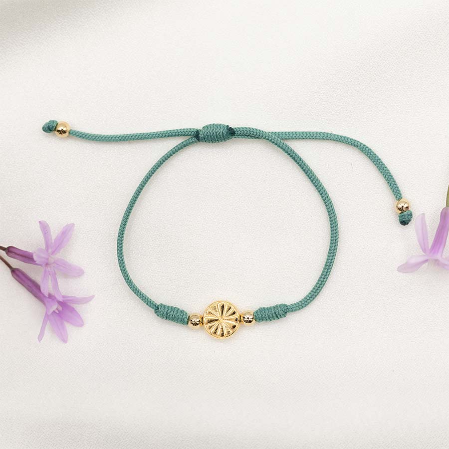 BRC-JM Bloom Bracelet - One Gold Flower - Sage