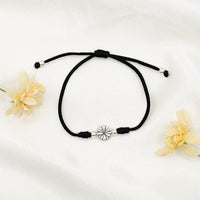 BRC-JM Bloom Bracelet - One Silver Flower - Black