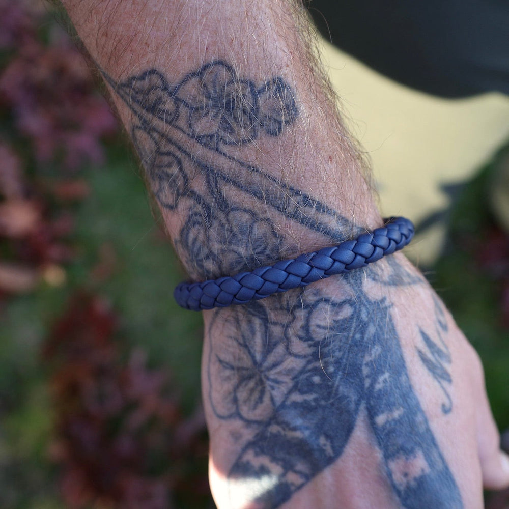 BRC-JM Braided Denim Leather Bracelet