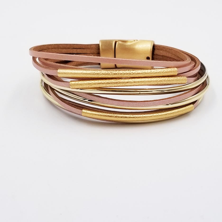 
                  
                    BRC-JM BRUSHED GOLD WITH PINK LEATHER BRACELET
                  
                