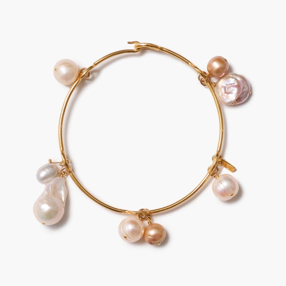 BRC-JM Crown Pearl Bangle Gold