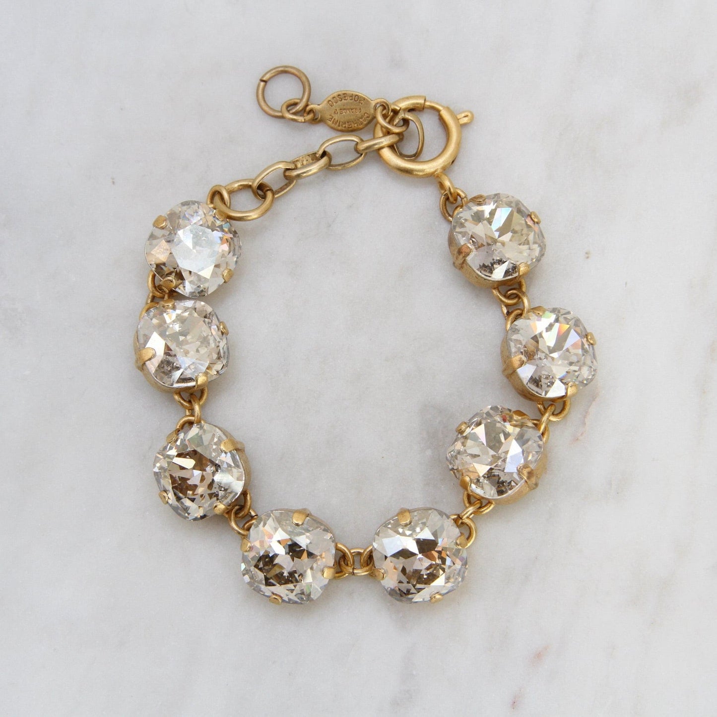 BRC-JM Crystal Link Chain Bracelet - Shade - Gold Plate