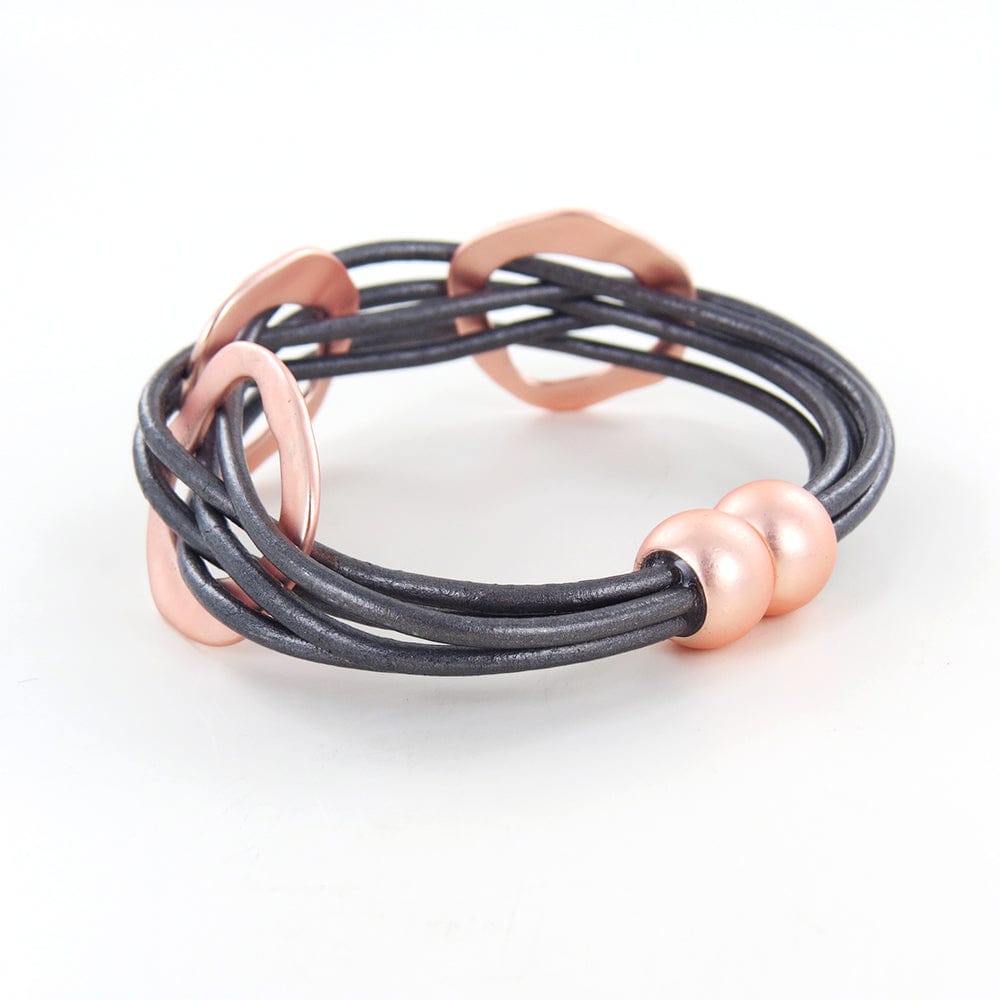 
                  
                    BRC-JM DARK GREY LEATHER BRACELET WITH MATTE ROSE GOLD
                  
                