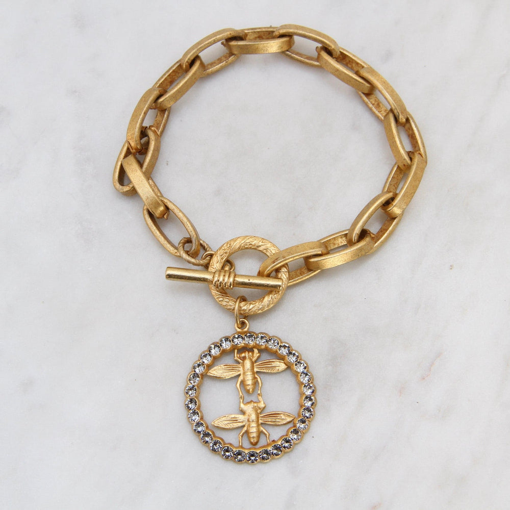 
                      
                        BRC-JM Double Bee Bracelet - Gold Plate
                      
                    