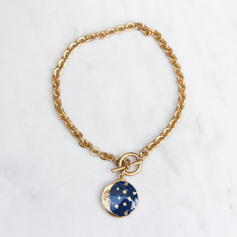 
                      
                        BRC-JM Enamel Moon Charm Bracelet
                      
                    