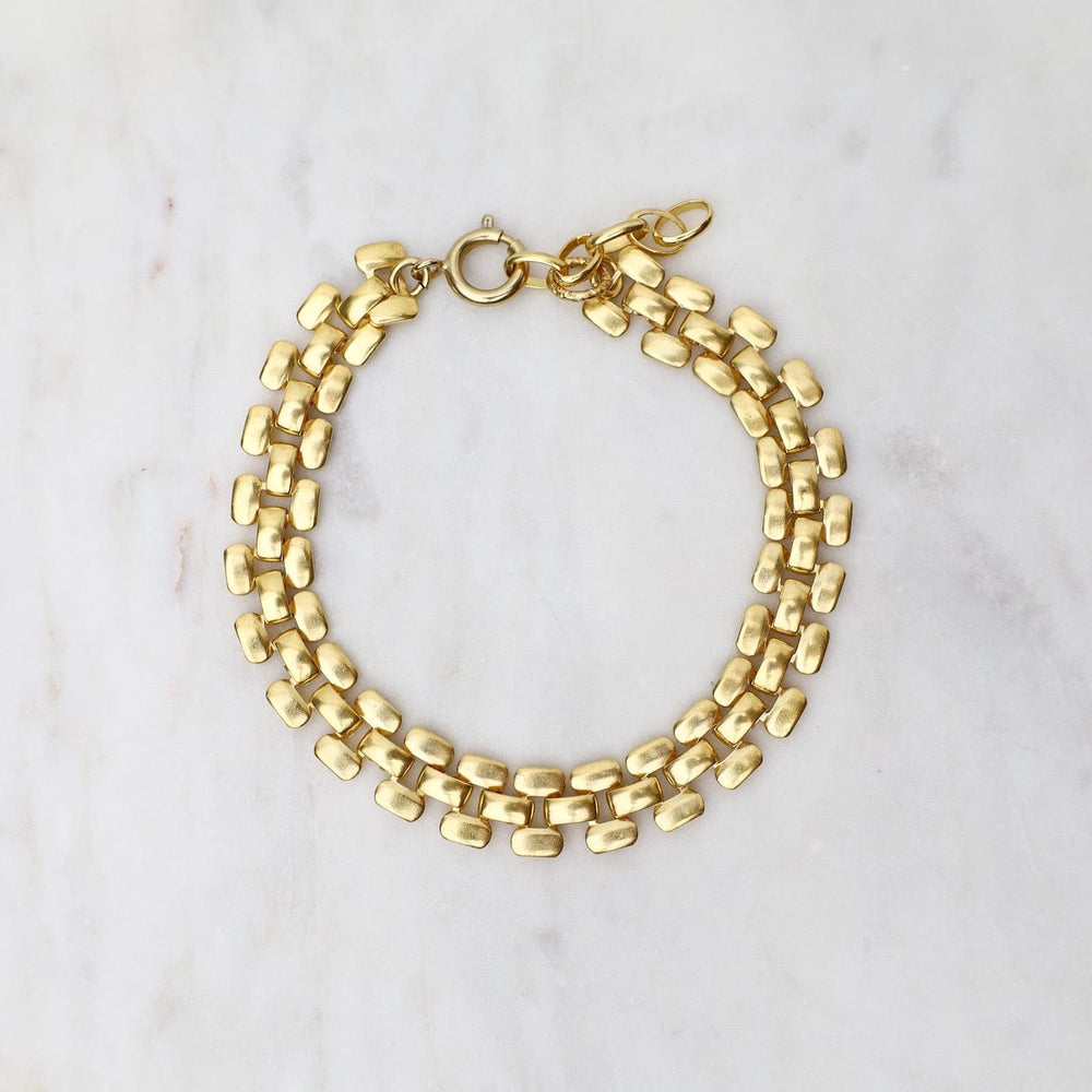 BRC-JM Gold Flat Link Chain Bracelet