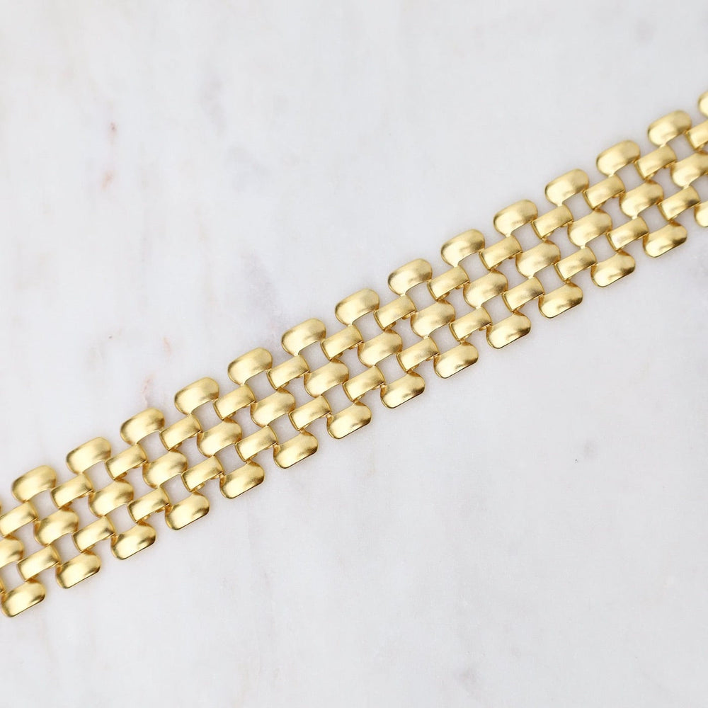 
                      
                        BRC-JM Gold Wide Flat Link Chain Bracelet
                      
                    