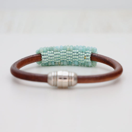 BRC-JM Hand Stitched Amazonite Bracelet