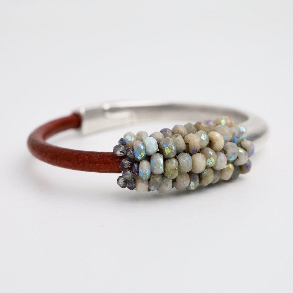 
                  
                    BRC-JM Hand Stitched Aquamarine Half Cuff Bracelet
                  
                