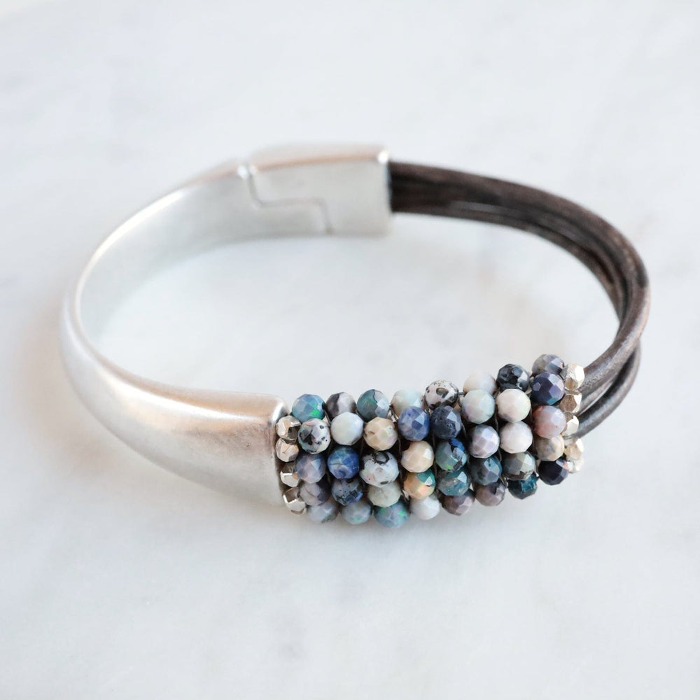 
                  
                    BRC-JM Hand Stitched Australian Blue Opal Bracelet
                  
                