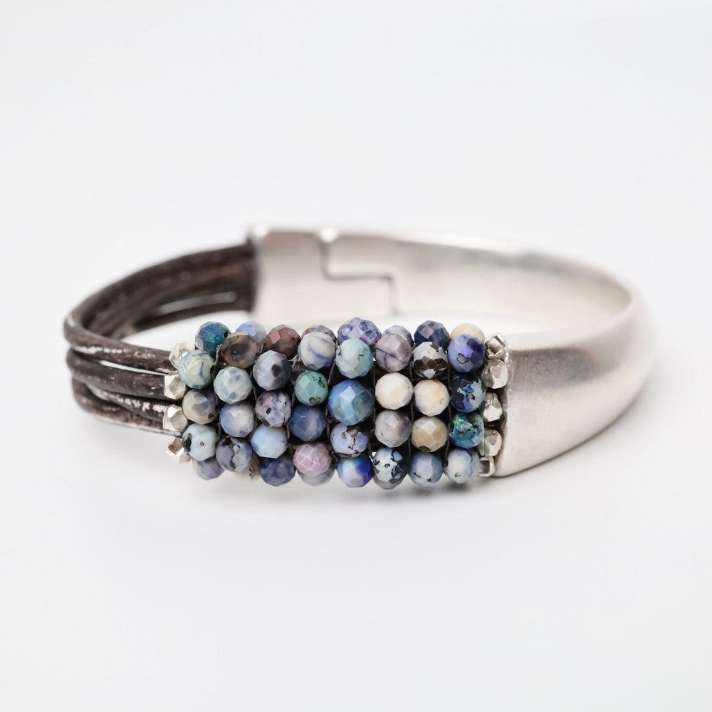 BRC-JM Hand Stitched Australian Blue Opal Bracelet