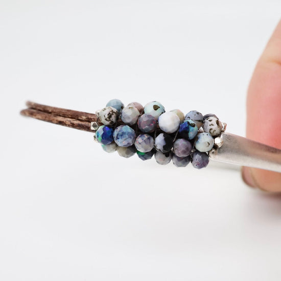 BRC-JM Hand Stitched Australian Blue Opal Bracelet