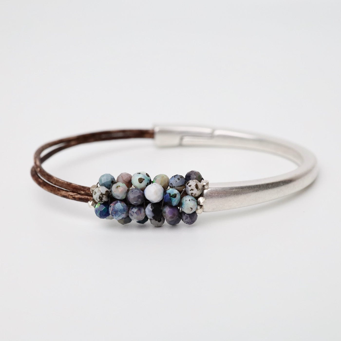 BRC-JM Hand Stitched Australian Blue Opal Bracelet