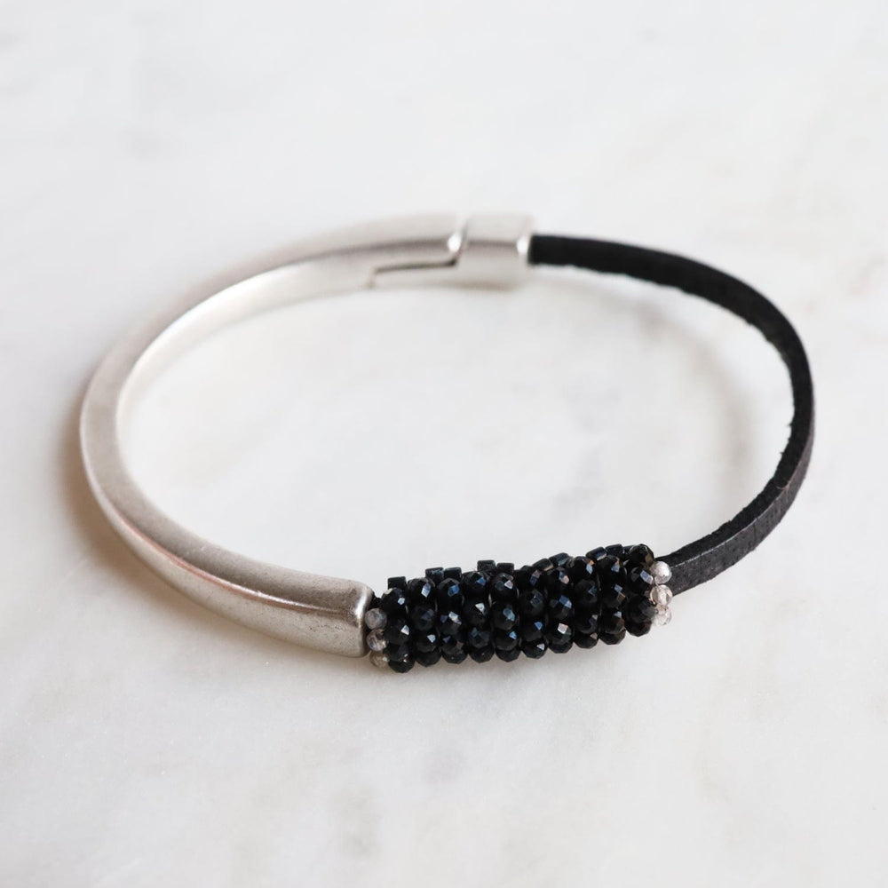 BRC-JM Hand Stitched Black Spinel Bracelet