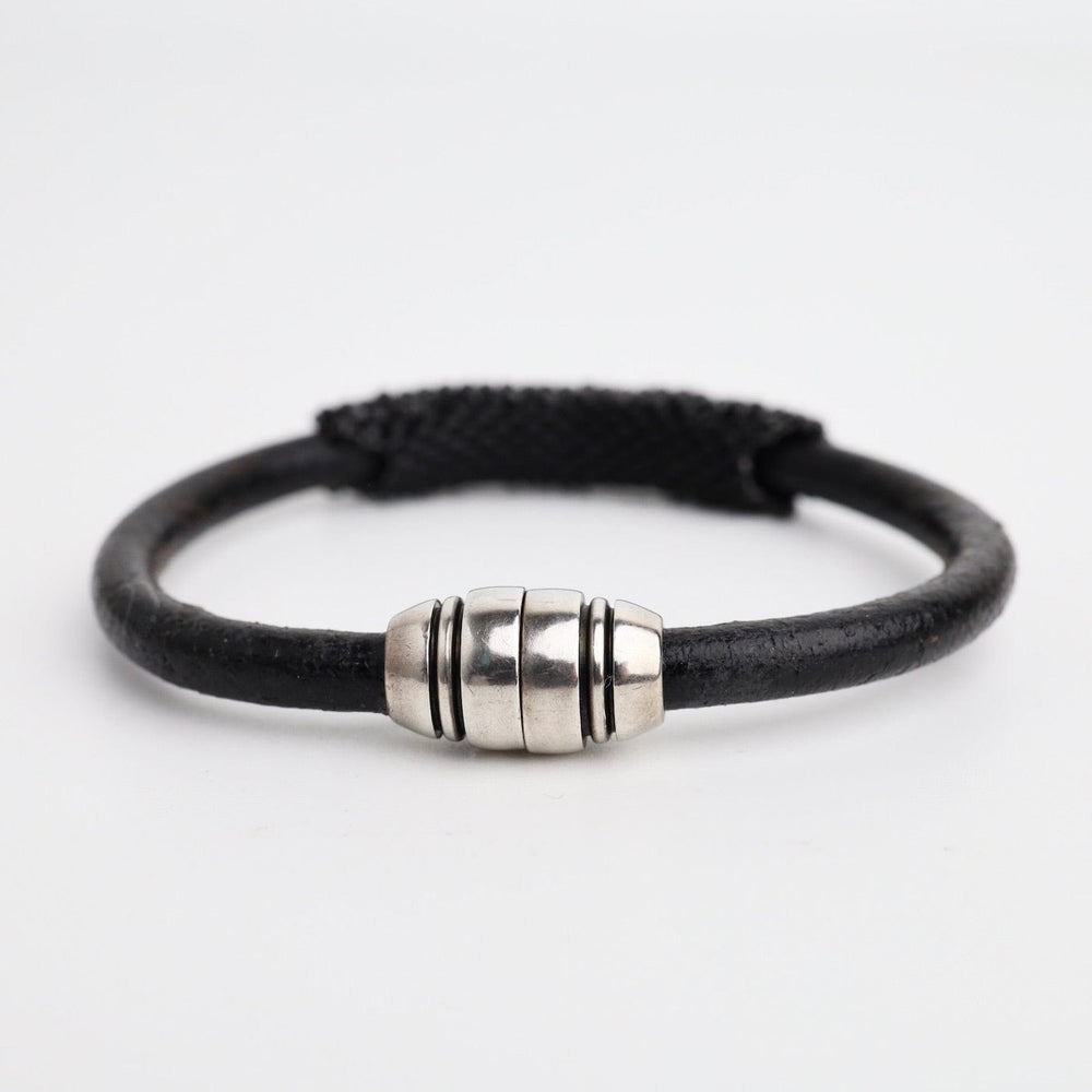 
                  
                    BRC-JM Hand Stitched Black Spinel & Leather Bracelet
                  
                