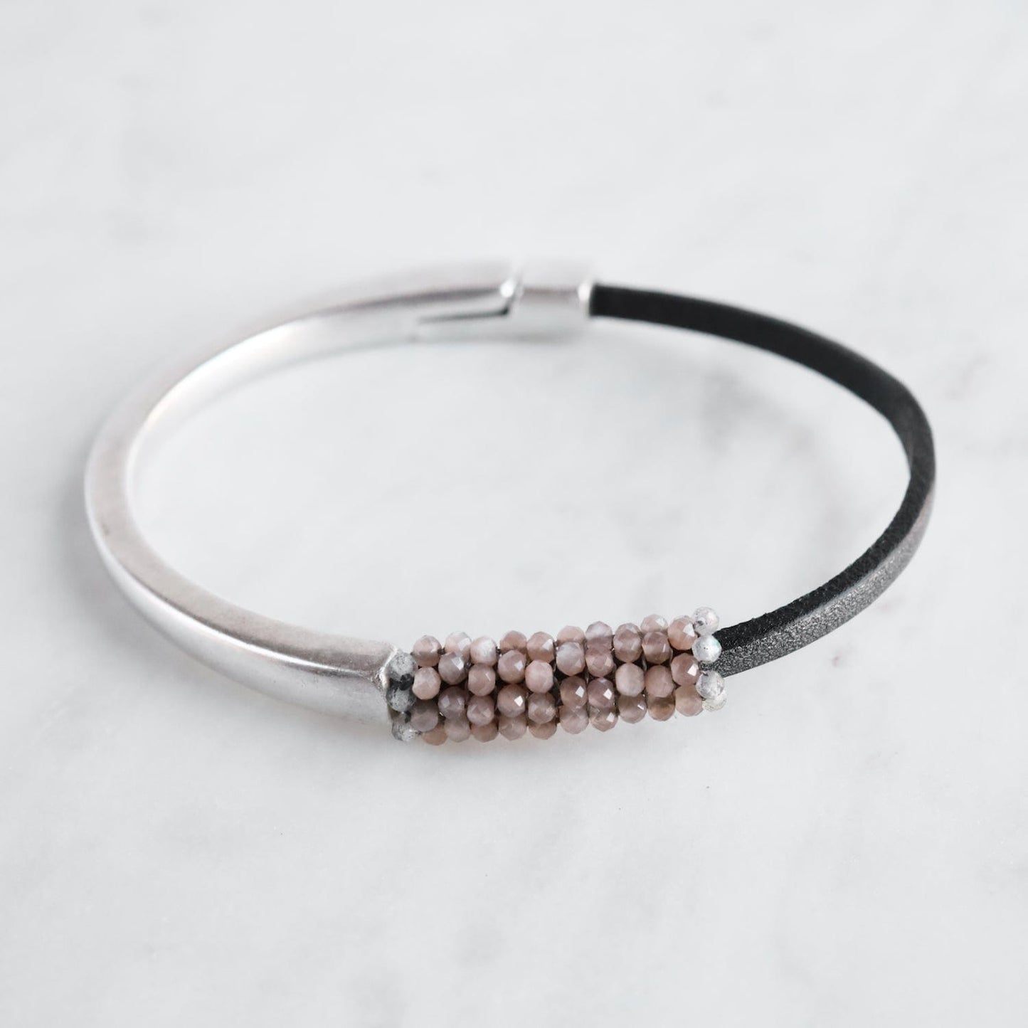 BRC-JM Hand Stitched Blush Moonstone Bracelet