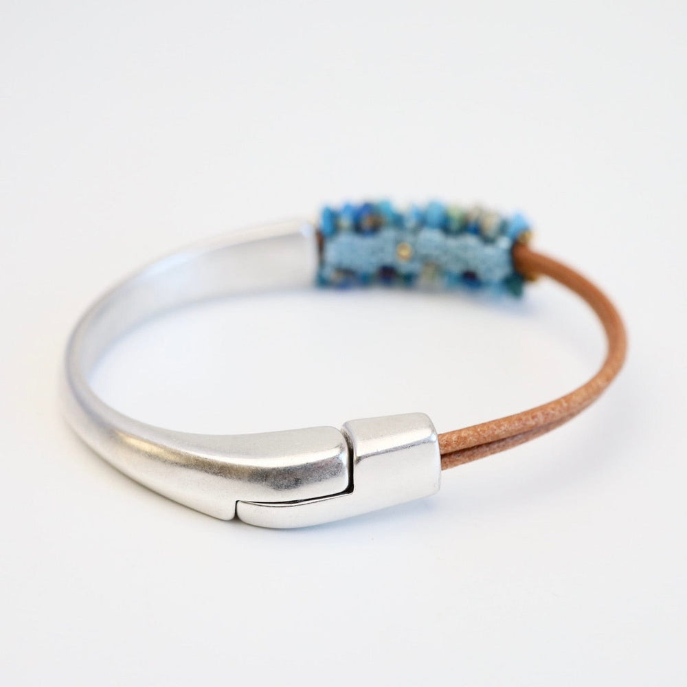 
                  
                    BRC-JM Hand Stitched Ceruleite 1/2 Cuff Bracelet
                  
                