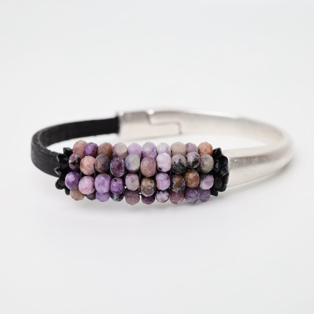 
                      
                        BRC-JM Hand Stitched Charoite Half Cuff Bracelet
                      
                    