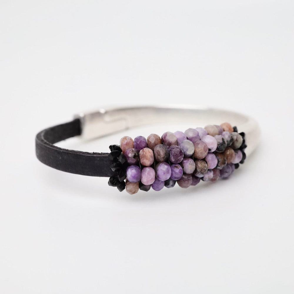 
                      
                        BRC-JM Hand Stitched Charoite Half Cuff Bracelet
                      
                    