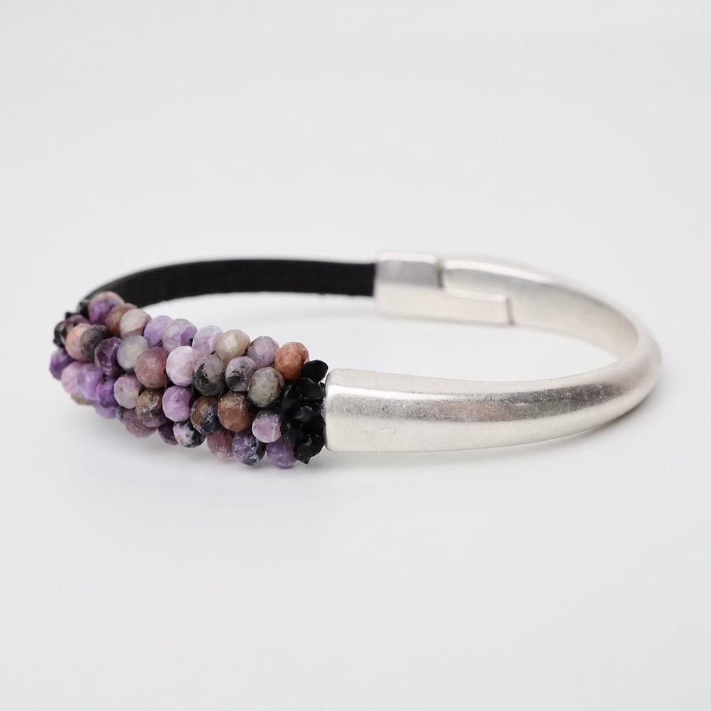 
                      
                        BRC-JM Hand Stitched Charoite Half Cuff Bracelet
                      
                    